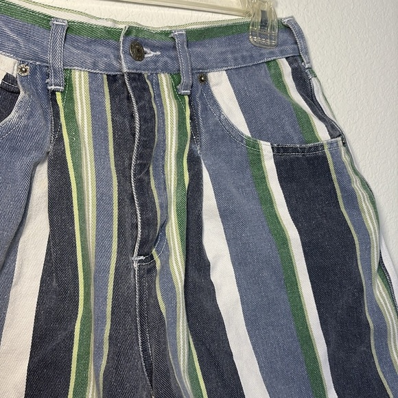 The Limited Jeans Vintage High Waisted Striped Denim Shorts size 10 100% cotton - Picture 3 of 6
